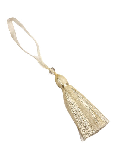 Cream ribbon key tassel pretty - cream,