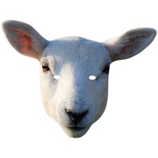Sheep Animal 2D Single Card Party Mask - World Book Day Cattle Farmyard Lamb