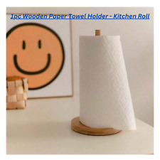 Wooden Paper Towel Holder - Kitchen Roll, Tissue Stand & Pole Dispenser