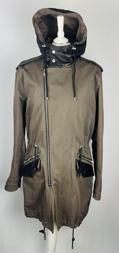 Khaki parka coat - khaki,