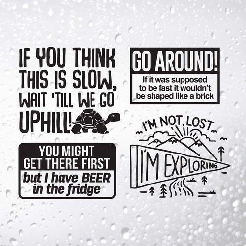 Funny campervan sticker set - campervan, set: