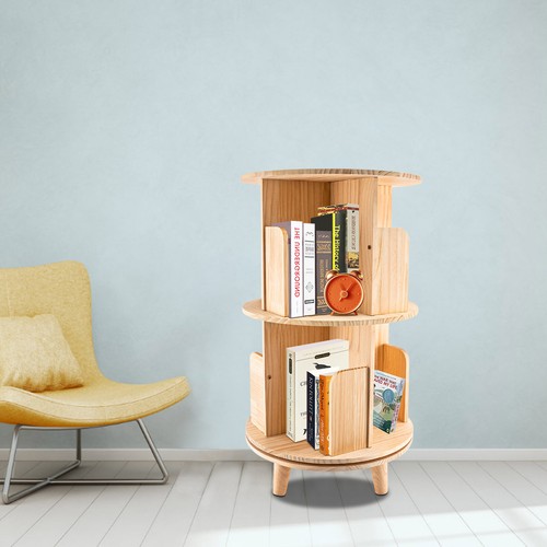 360 rotatable bookshelf wood - rotatable,
