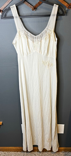 Vintage cream nylon - nylon, maxi