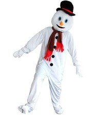 ADULT SNOWMAN MASCOT COSTUME CHRISTMAS FANCY DRESS NOVELTY PLUSH SUIT BIG HEAD