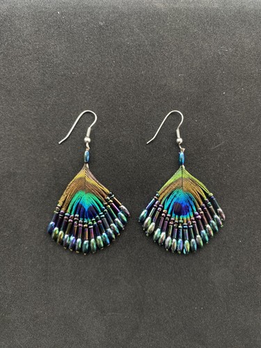 Handmade boho peacock feather - handmade,