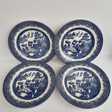 Churchill Blue Willow Dinner Plates Set Of 4 Tableware Made In England 24cm 