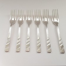 Set of 6 Silver Rose Sheffield Silver Plated Dessert Forks by V Ltd - Extra A
