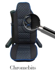 Premium Black Leatherette & Fabric Seat Cover For DAF XG XG+ FT Cab 2021+ Truck