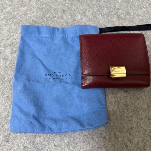 Smythson burgundy tri - smythson, tri-fold