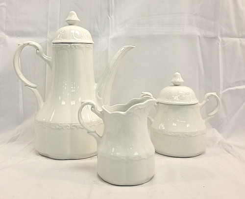 Ironstone tea coffee pot and - tea-,