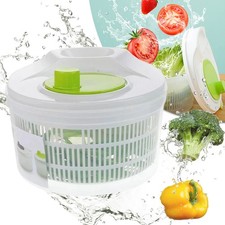 Large Salad Spinner Vegetable Fruit Leaf Dryer Drainer Colander Plastic Bowl UK