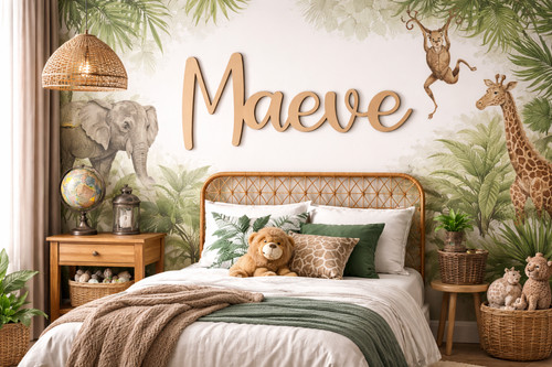 Personalised wooden name sign - wooden,