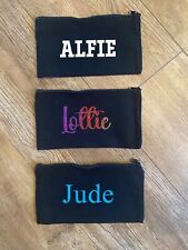 Personalised Black Pencil Case Choose From 3 Fonts & Colours