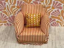 Vintage Lundby Dolls House High Back Armchair 16th scale.