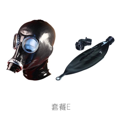 Rubber black gas mask - black, mask+3l