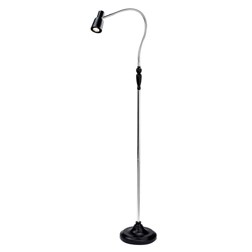 Floor lamp flexi - black, chrome