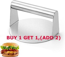 Stainless Steel Burger Press Non-stick Round Burger Smasher Heavy-Duty Smash UK
