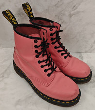 Dr Martens Boots Womens UK 6 Pink Smooth Leather Lace Up 1460 Combat Punk Goth