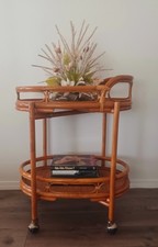 Vintage 70s Rattan Bar Tea
