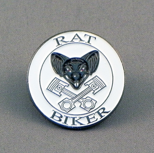 Rat biker enamel pin badge - rat,
