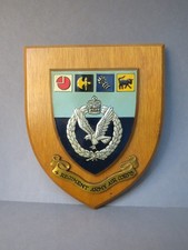 Vintage 4 Regiment Army Air Corps Presentation Wooden Mess Plaque / Shield