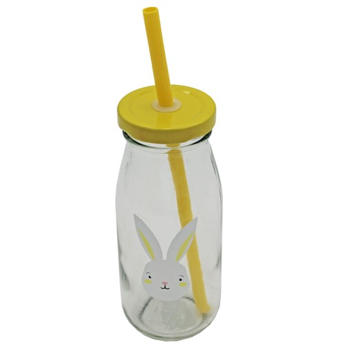 Easter milk bottle - easter, straw