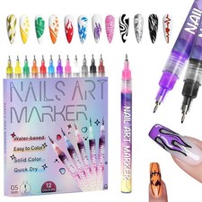 12Pcs Nail Art Pen Marker Set