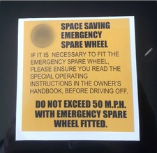 VW MK2 GOLF CORRADO VR6 G60 16V SPACE SAVER EMERGENCY SPARE WHEEL STICKER