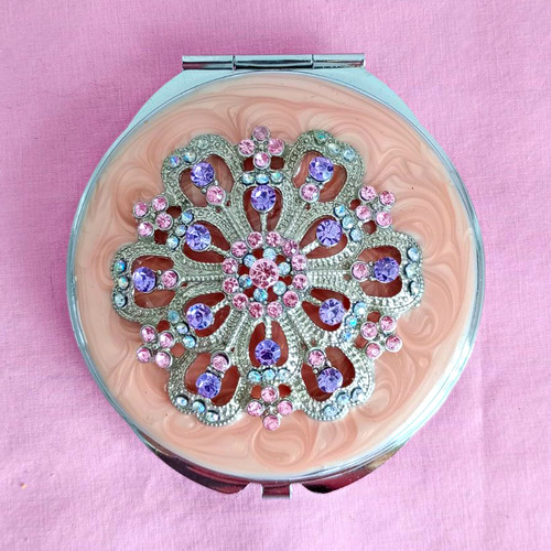 Round double mirror metal - round,