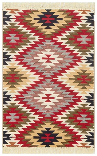 Vivid red kilim style rug - vivid,
