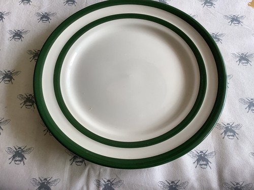 Green cornishware plate 28 - plate,
