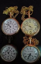 Lot of 4 Watch elgin vintage pocket Collectible Antique Brass Pocket Watch GIFT