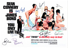 JAMES BOND 007 LOT OF 5 MOVIE POSTERS CAST SIGNED 8 X 11 LAMINATED SEAN CONNERY