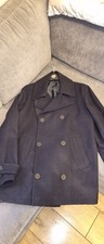 Mens Navy Blue Reefer Jacket Size Large