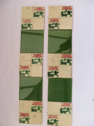 Fireplace running tile set - fireplace,