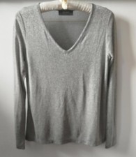 Mos Mosh Sparkly "Casio" Grey/Silver Long-Sleeved Top – Size M