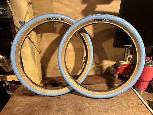 Haro bmx tires blue - haro, x