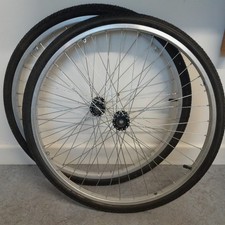 Pair of Pneumatic Wheelchair Wheels. (37-540) 24x 1, 3/8". 