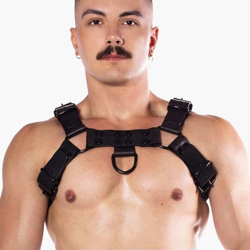 Mens genuine leather noir - leather,