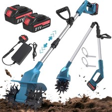 Garden Gear Cordless Electric Tiller Cultivator Rotavator Soil Powerful 2Battery