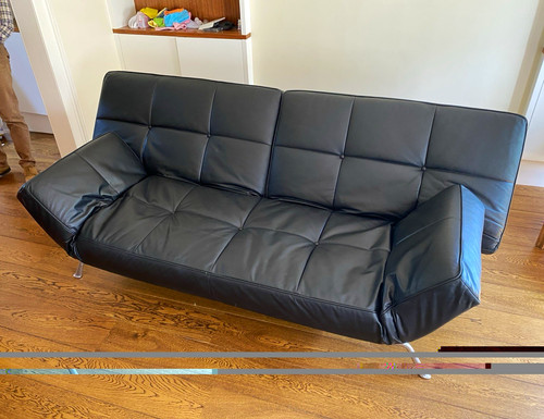Ligne roset black - black, leather