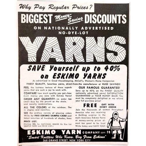 1957 eskimo yarn company - 1957, new