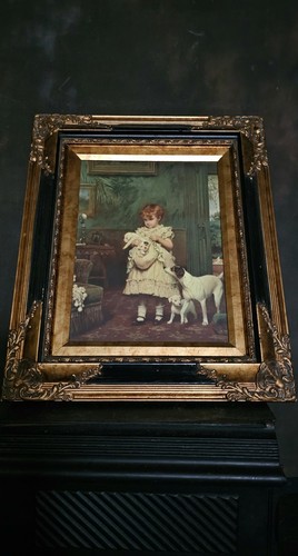 Vintage heavy framed picture - vintage,