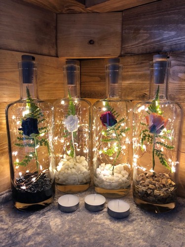 Led glass rose light - glass,