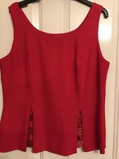 After Six By Ronald Joyce Red Party Top Size 16