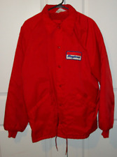 VINTAGE BAYLINER BOAT JACKET COAT LINED HIDDEN HOOD TONKIN RED SIZE LARGE