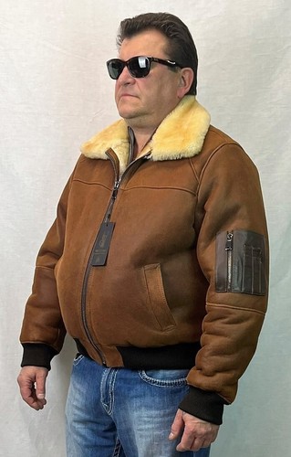 Cognac 100 real sheepskin - cognac,