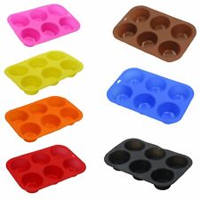 Silicone Cupcake 6 Mould  Muffin Bun Cake Cookie Tray Jelly Cupcake Baking Kids