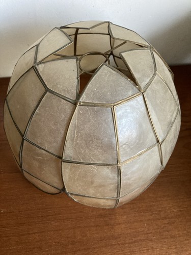Vintage capiz shell lampshade - capiz,
