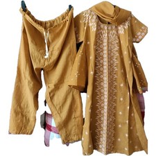 Beautiful Womens 3-Piece Punjabi Suit In Mustard/White Colour 